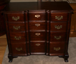 Kindel solid mahogany Chippendale block front dresser