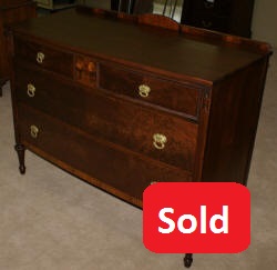 Berkey and Gay walnut inlaid antique dresser