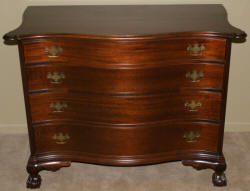 Solid mahogany ball and claw foot antique Chippendale dresser