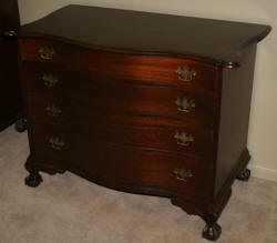 Solid mahogany ball and claw foot antique Chippendale dresser