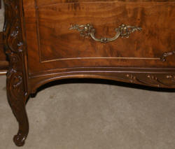 Walnut French inlaid carved antique dresser