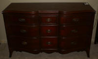 Dark red mahogany double dresser