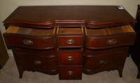 Dark red mahogany double dresser