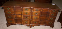 Chippendale block front solid mahogany double dresser