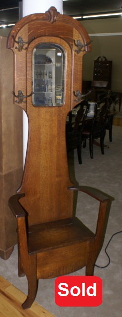 image of solid of bench seat hall tree