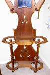 image of solid walnut antique hall tree