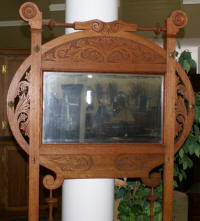 Solid oak antique hall tree