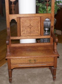Solid oak antique hall tree