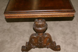 Burl walnut carved antique library table