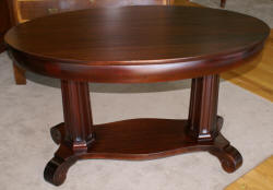 empire revival solid mahogany oval library table