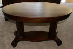 empire revival solid mahogany oval library table