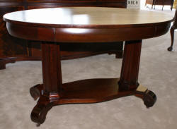 empire revival solid mahogany oval library table