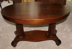 empire revival solid mahogany oval library table