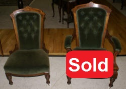 Pair of period walnut early 19th century living room chairs