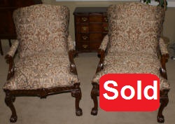 mathced pair of chippendale arm chairs