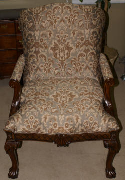 mathced pair of chippendale arm chairs