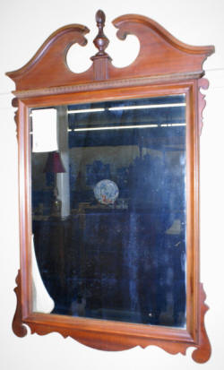 heavily carved antique chippendale mirror