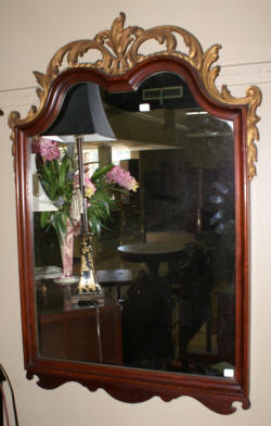 mahogany heavily carved gold gilded French mirror