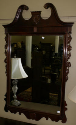 floral carved antique french carved mirror