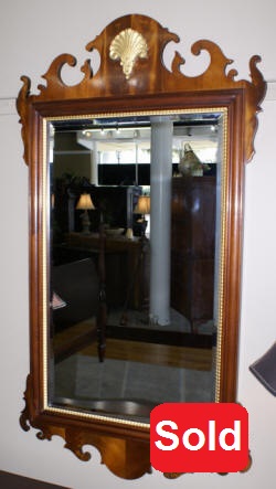 Councill Craftsman shell carved mahogany mirror