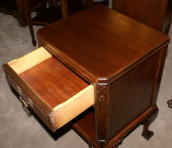 Mahogany chippendale ball and claw foot night stand