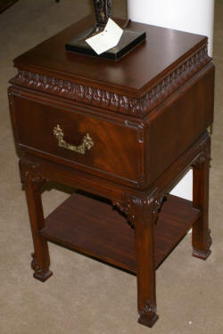 One drawer Chinese Chippendale night stand