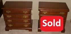 Henkel Harris solid wild black cherry finish #24 matched pair of night stands