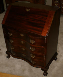 Chippendale mahogany antique Governor Winthrop desk