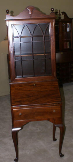 solid mahogany queen anne petite secretary desk