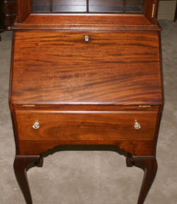 solid mahogany queen anne petite secretary desk