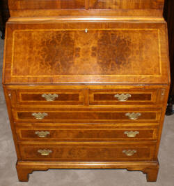 inlaid blind door english walnut secretary with mirrored doors