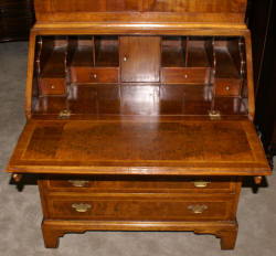 inlaid blind door english walnut secretary with mirrored doors