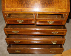 inlaid blind door english walnut secretary with mirrored doors