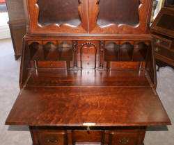 Red mahogany block front secretary desk 