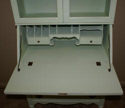 Shabby chic painted green secretary desk 