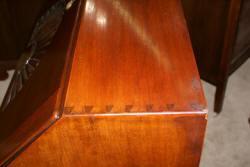 OX bow front solid mahogany shell carved secretary desk 