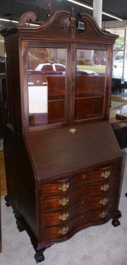 Mahogany Chippendale antique secretary desk