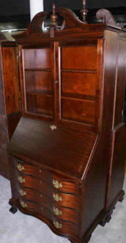 Mahogany Chippendale antique secretary desk