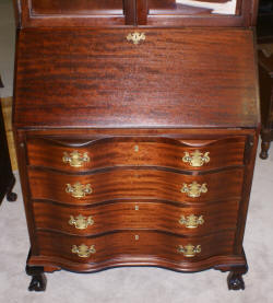 Mahogany Chippendale antique secretary desk