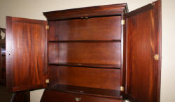 Craftique solid mahogany blind door two piece New Bern secretary desk 