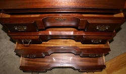 Solid mahogany block front Chippendale Governor Winthrop desk