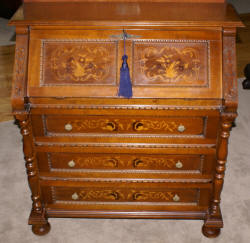 Italian inlaid fall front desk