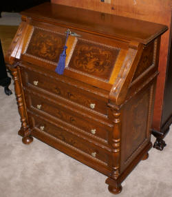 Italian inlaid fall front desk     