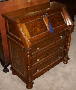 Italian inlaid fall front desk     