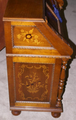 Italian inlaid fall front desk     