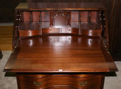 Mahogany serpentine front Governor Winthrop desk