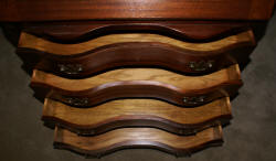 Mahogany serpentine front Governor Winthrop desk