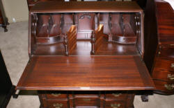 Solid mahogany block front Chippendale secretary desk