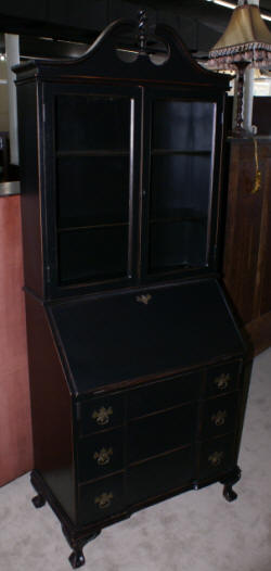 Painted black shabby chic secretary desk