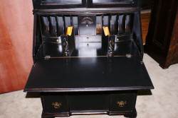 Painted black shabby chic secretary desk